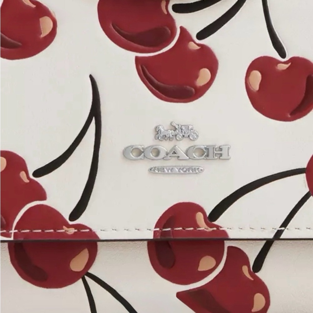 ON HOLD Coach Cherry Print White Crossbody Bag - Picture 5 of 10